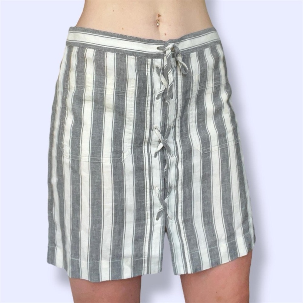 Madewell Striped Lace Up Mini Skirt